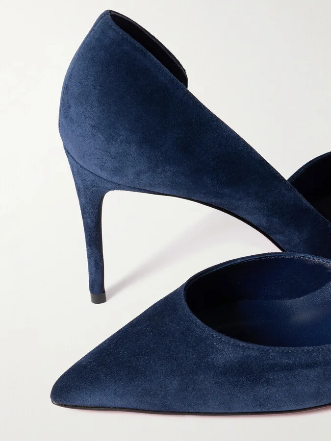 Christian Louboutin - Iriza 85 Suede Pumps - Blue - Image 4