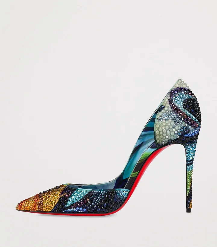 Christian Louboutin Iriza Floral Strass Pumps 100 - Image 3