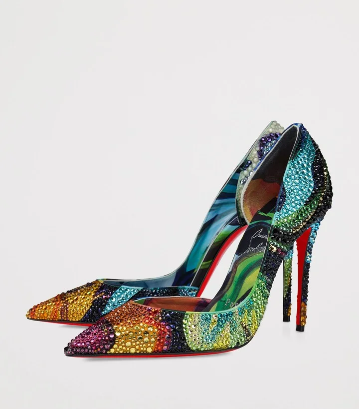Christian Louboutin Iriza Floral Strass Pumps 100 - Image 5