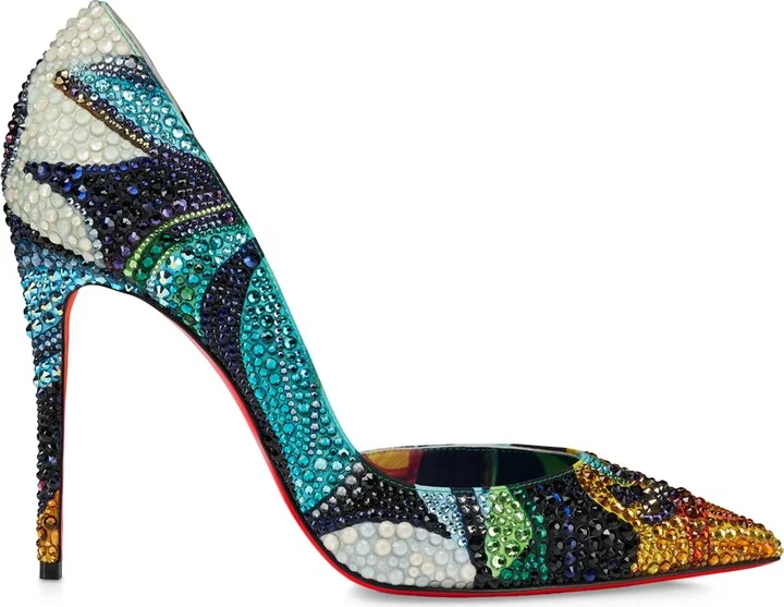 Christian Louboutin Iriza Floral Strass Pumps 100