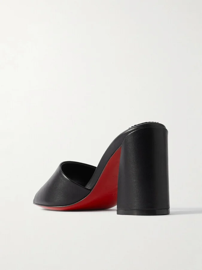 Christian Louboutin - Jane 85 Leather Mules - Black - Image 3