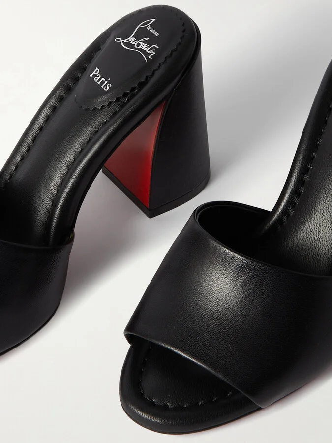Christian Louboutin - Jane 85 Leather Mules - Black - Image 4
