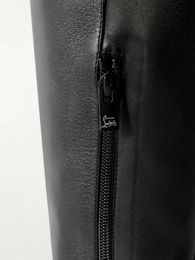 Christian Louboutin - Jane Botta 55 Leather Knee Boots - Black - Image 4