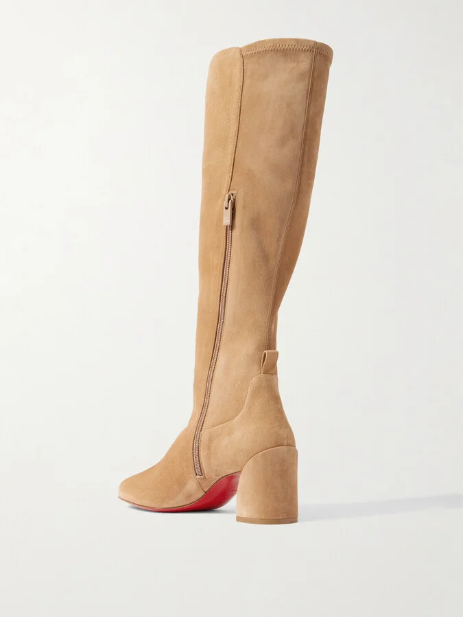 Christian Louboutin - Jane Botta 55 Suede Knee Boots - Brown - Image 3