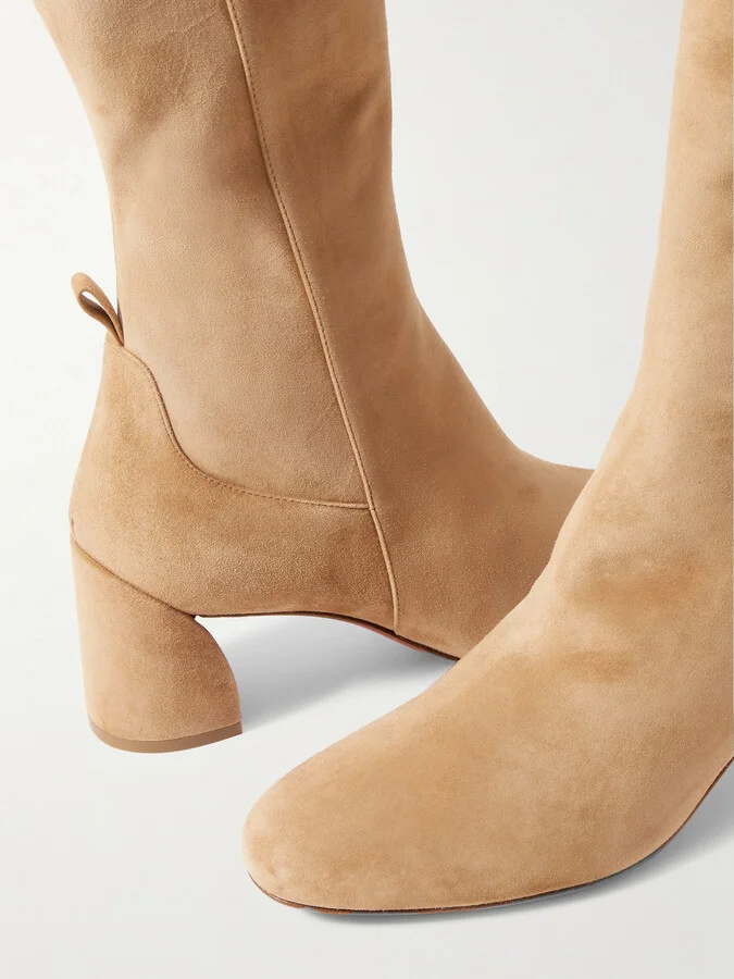 Christian Louboutin - Jane Botta 55 Suede Knee Boots - Brown - Image 4