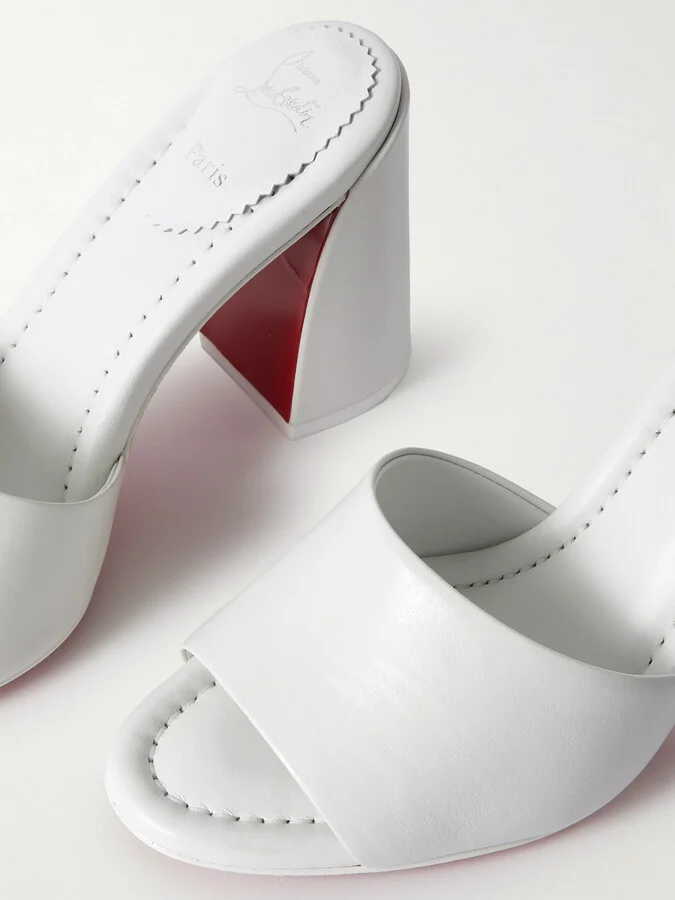 Christian Louboutin - Jane Leather Mules - White - Image 4
