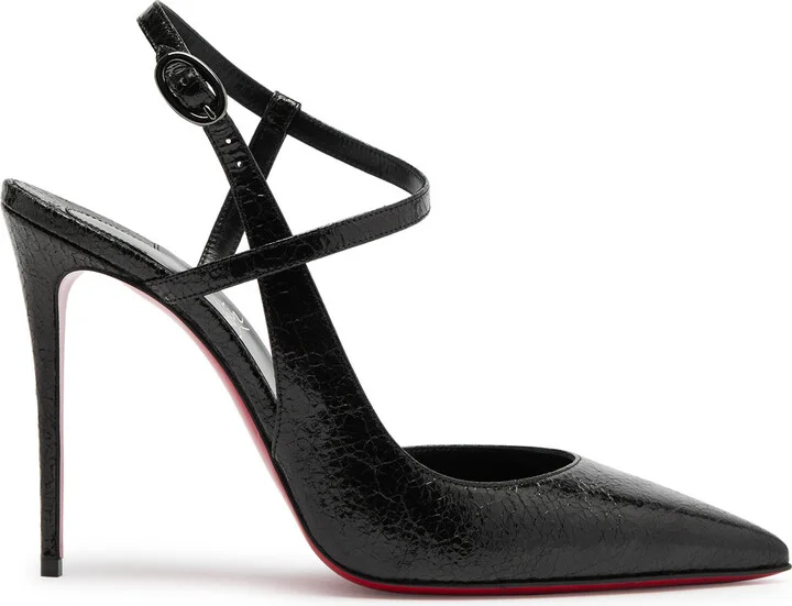 Christian Louboutin Jenlove 100 Cracked-effect Leather Pumps