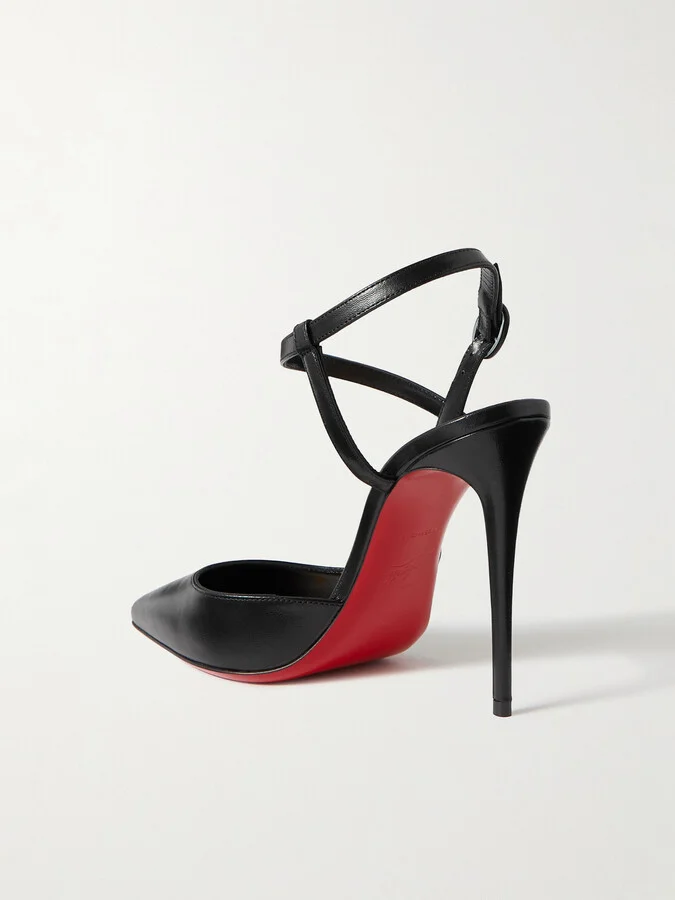 Christian Louboutin - Jenlove 100 Leather Slingback Pumps - Black - Image 3