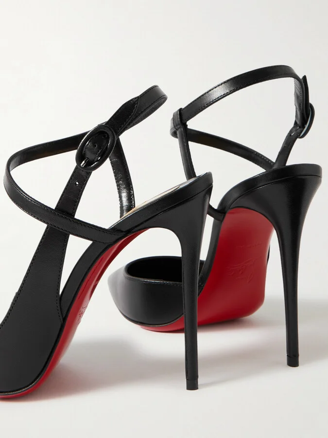 Christian Louboutin - Jenlove 100 Leather Slingback Pumps - Black - Image 4