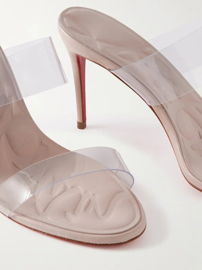 Christian Louboutin - Just Loubi 85 Pvc Mules - Off-white - Image 4