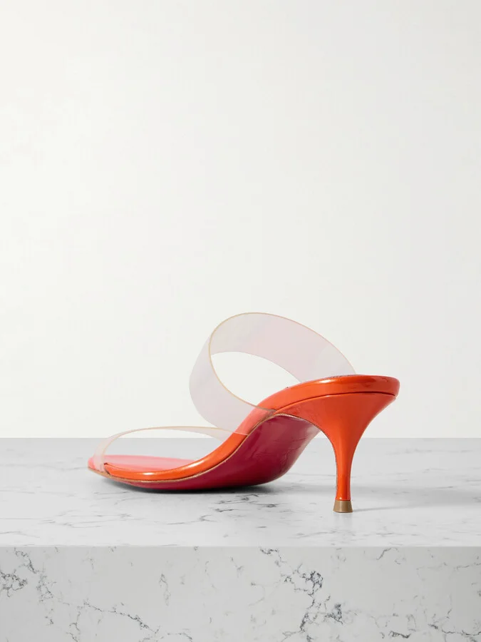 Christian Louboutin - Just Nothing 55 Pvc Mules - Orange - Image 3