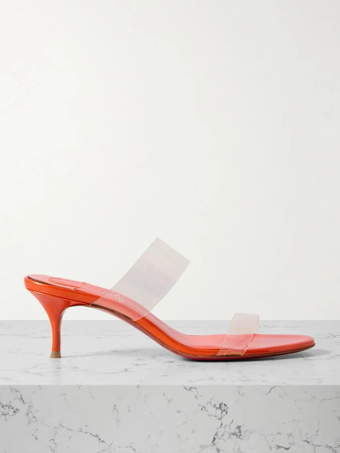 Christian Louboutin - Just Nothing 55 Pvc Mules - Orange