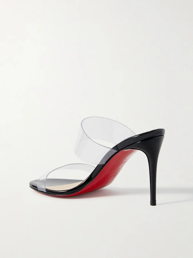 Christian Louboutin - Just Nothing 85 Pvc And Patent-leather Mules - Black - Image 3