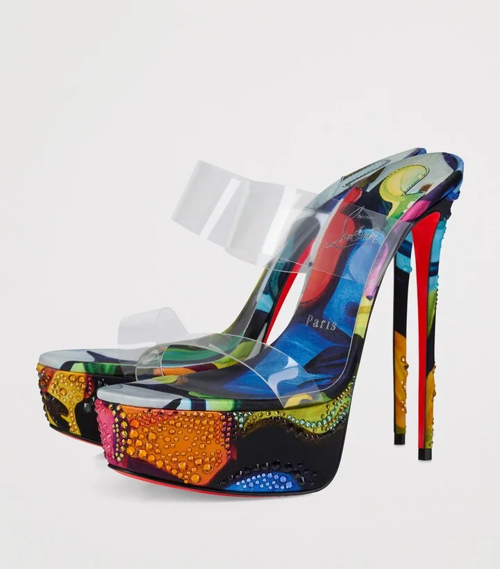 Christian Louboutin Just Nothing Floral Silk Sandals 150 - Image 3
