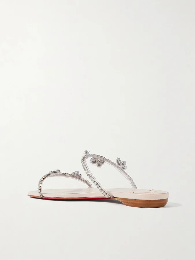 Christian Louboutin - Just Queenie Crystal-embellished Pvc Sandals - Silver - Image 3