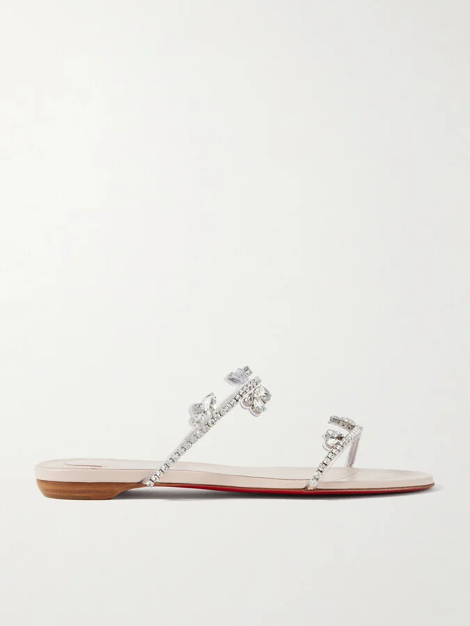 Christian Louboutin - Just Queenie Crystal-embellished Pvc Sandals - Silver