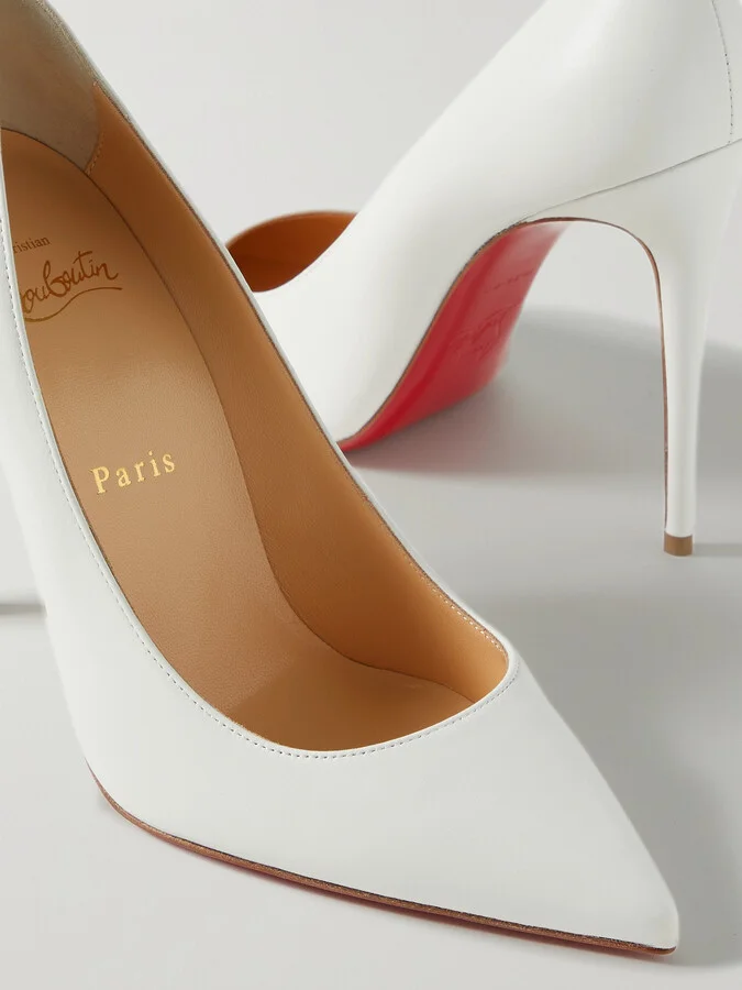Christian Louboutin - Kate 100 Leather Pumps - White - Image 4