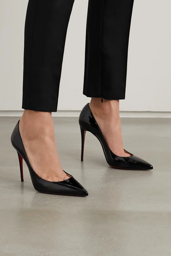 Christian Louboutin - Kate 100 Patent-leather Pumps - Black - Image 2