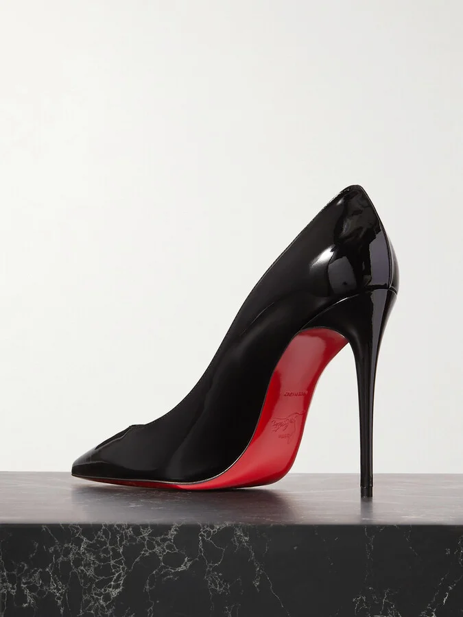Christian Louboutin - Kate 100 Patent-leather Pumps - Black - Image 3