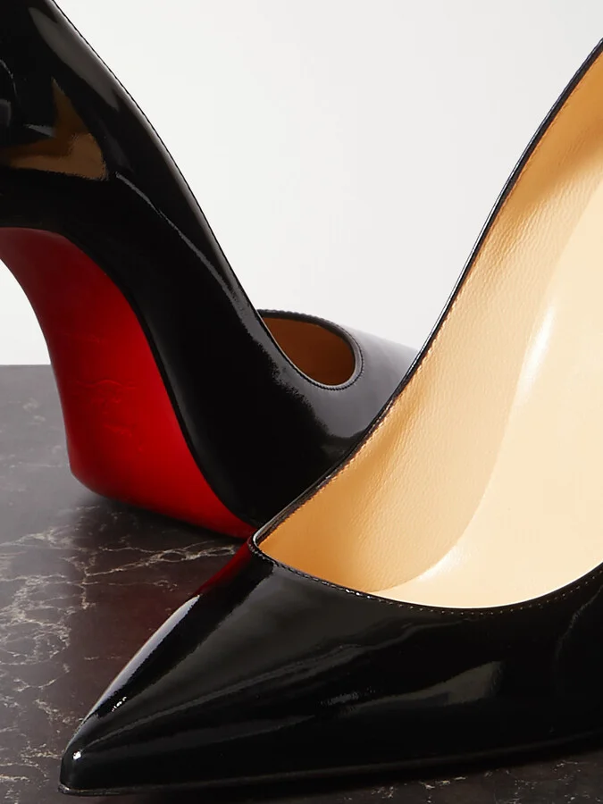 Christian Louboutin - Kate 100 Patent-leather Pumps - Black - Image 5