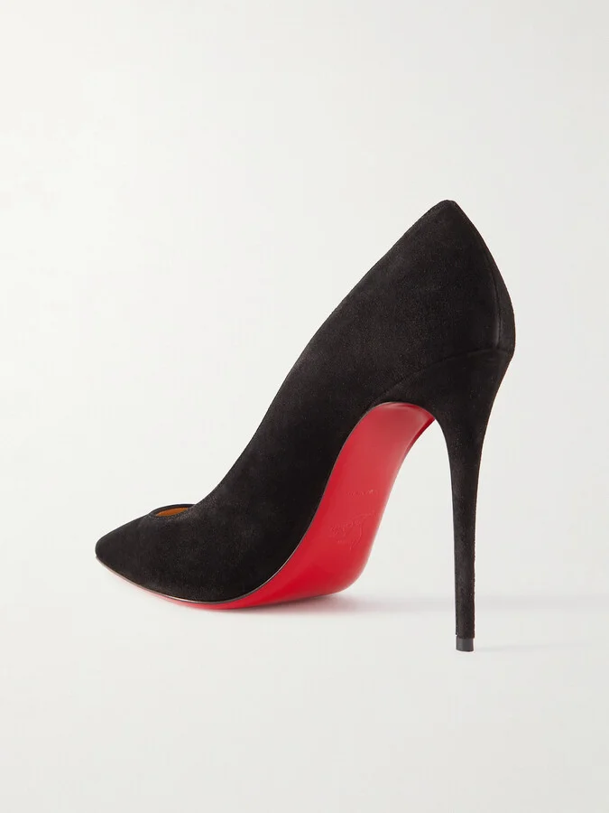 Christian Louboutin - Kate 100 Suede Pumps - Black - Image 3