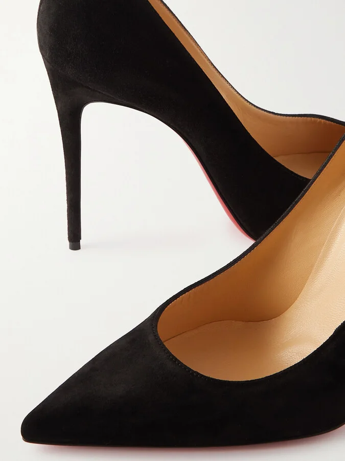 Christian Louboutin - Kate 100 Suede Pumps - Black - Image 4