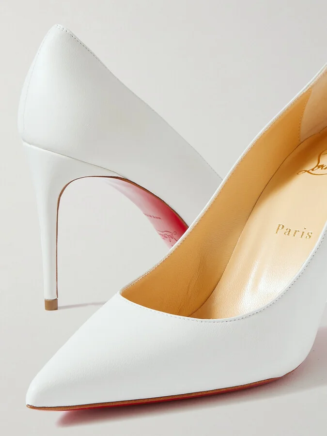 Christian Louboutin - Kate 85 Leather Pumps - White - Image 4