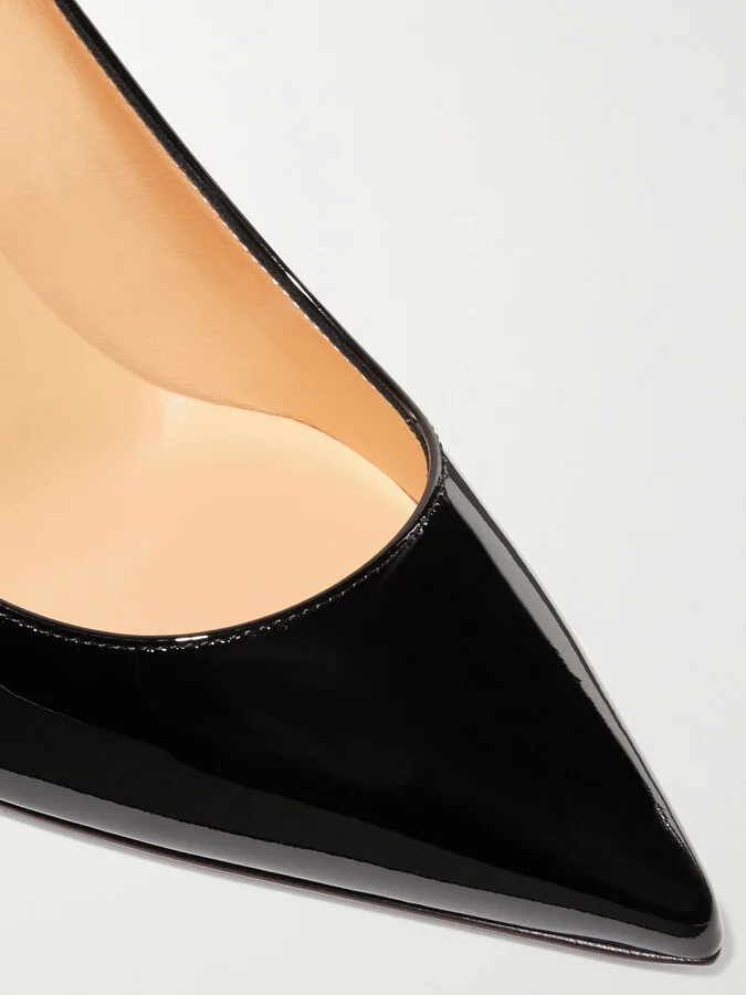 Christian Louboutin - Kate 85 Patent-leather Pumps - Black - Image 4