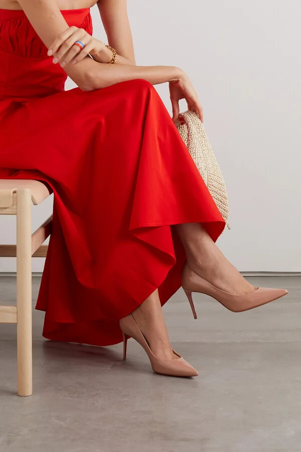 Christian Louboutin - Kate 85 Patent-leather Pumps - Neutrals - Image 2