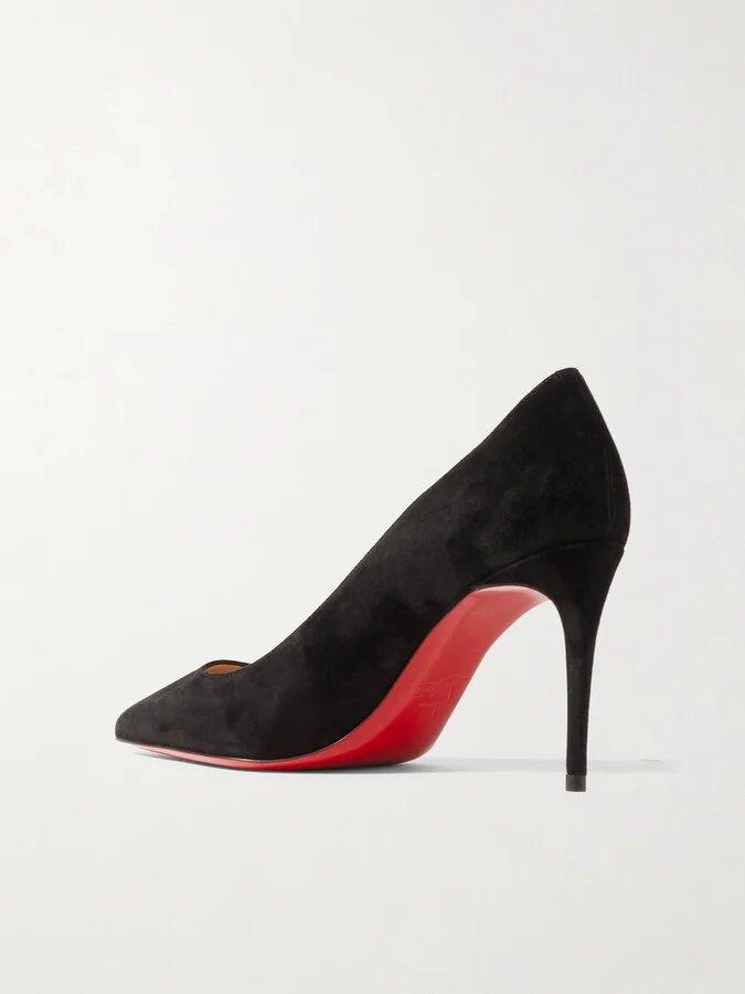 Christian Louboutin - Kate 85 Suede Pumps - Black - Image 3