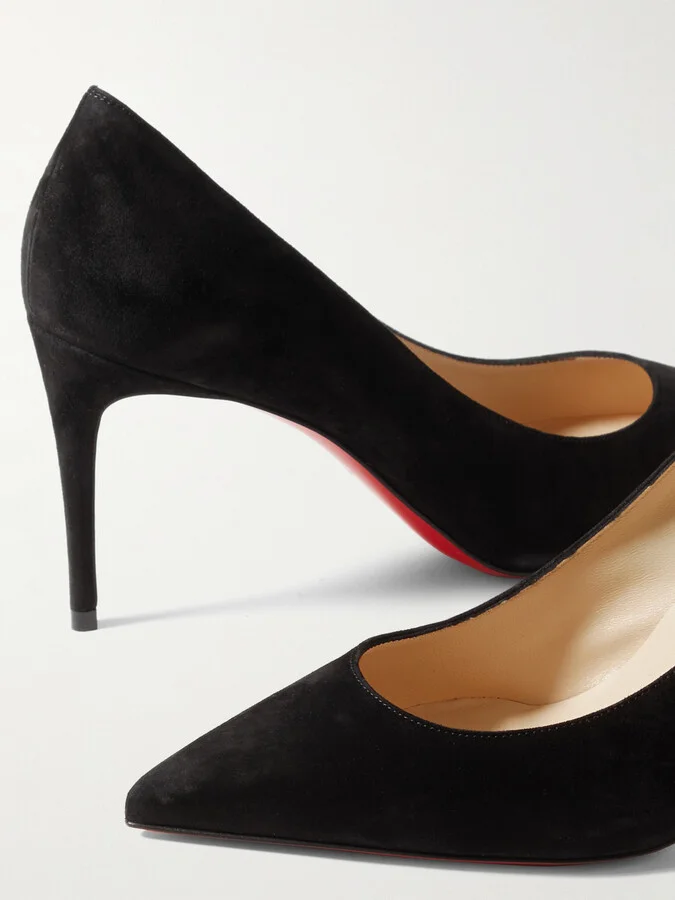 Christian Louboutin - Kate 85 Suede Pumps - Black - Image 4