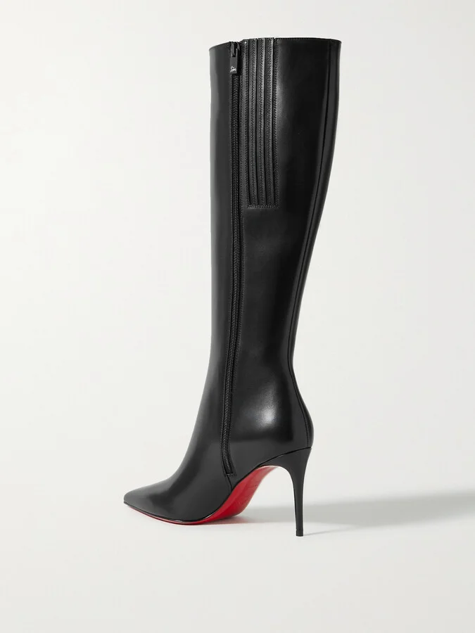 Christian Louboutin - Kate Botta 85 Leather Knee Boots - Black - Image 3