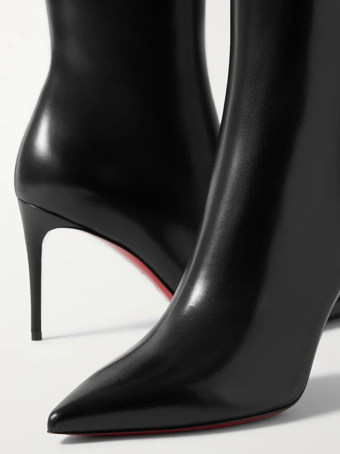 Christian Louboutin - Kate Botta 85 Leather Knee Boots - Black - Image 4