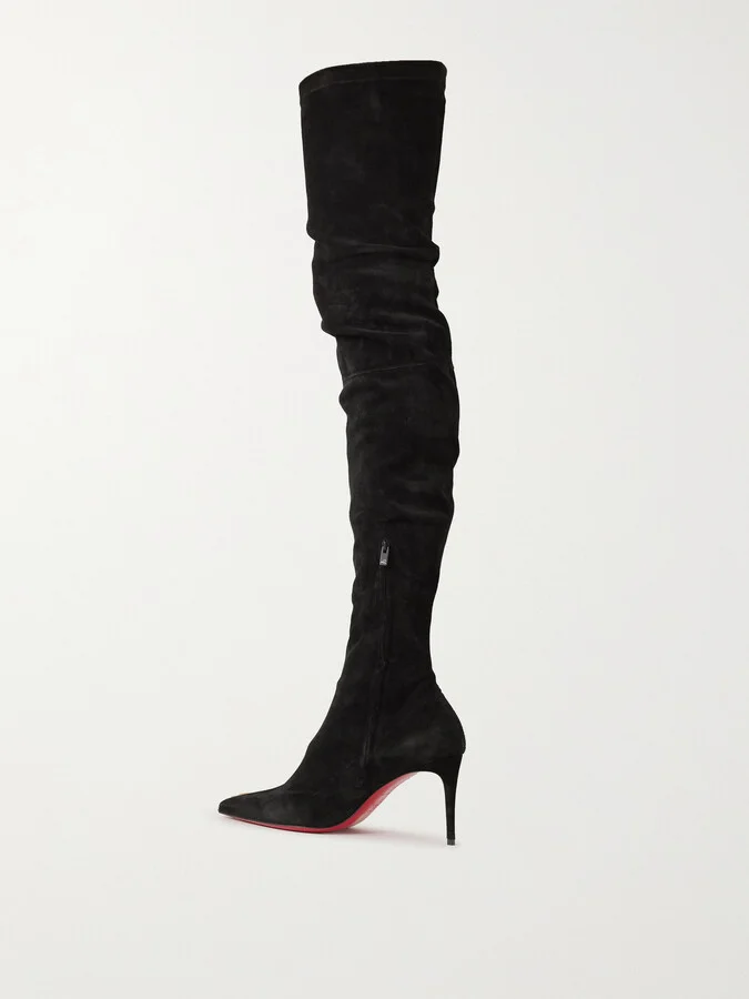 Christian Louboutin - Kate Botta 85 Suede Over-the-knee Boots - Black - Image 3