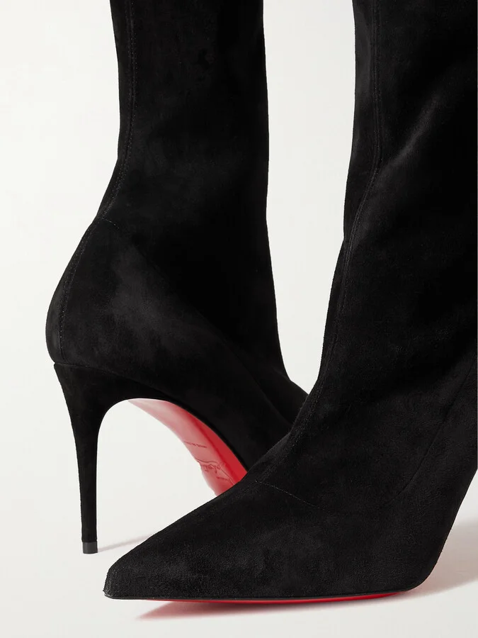Christian Louboutin - Kate Botta 85 Suede Over-the-knee Boots - Black - Image 4