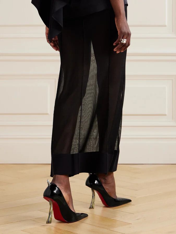 Christian Louboutin - Kate Clawmax 100 Spiked Patent-leather Pumps - Black - Image 2