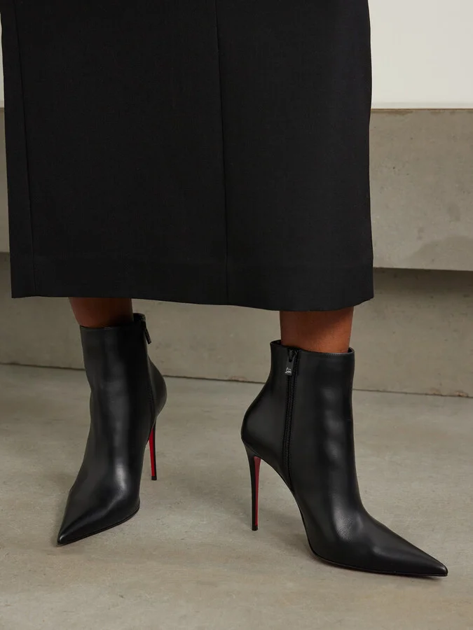 Christian Louboutin - Kate Max 100 Leather Ankle Boots - Black - Image 2