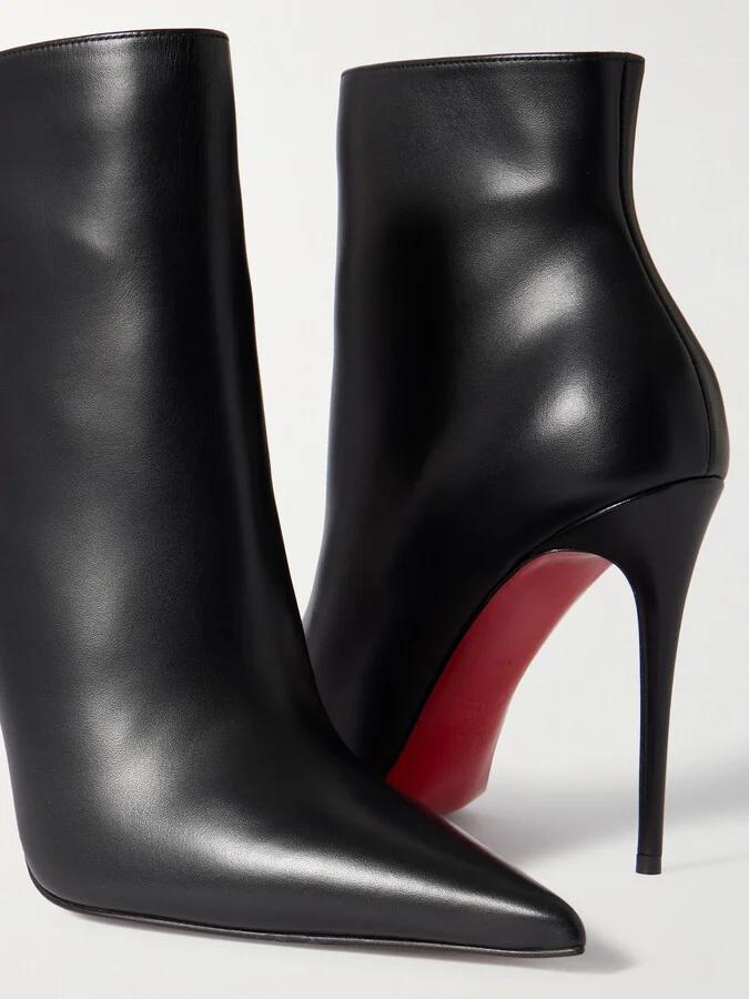 Christian Louboutin - Kate Max 100 Leather Ankle Boots - Black - Image 4