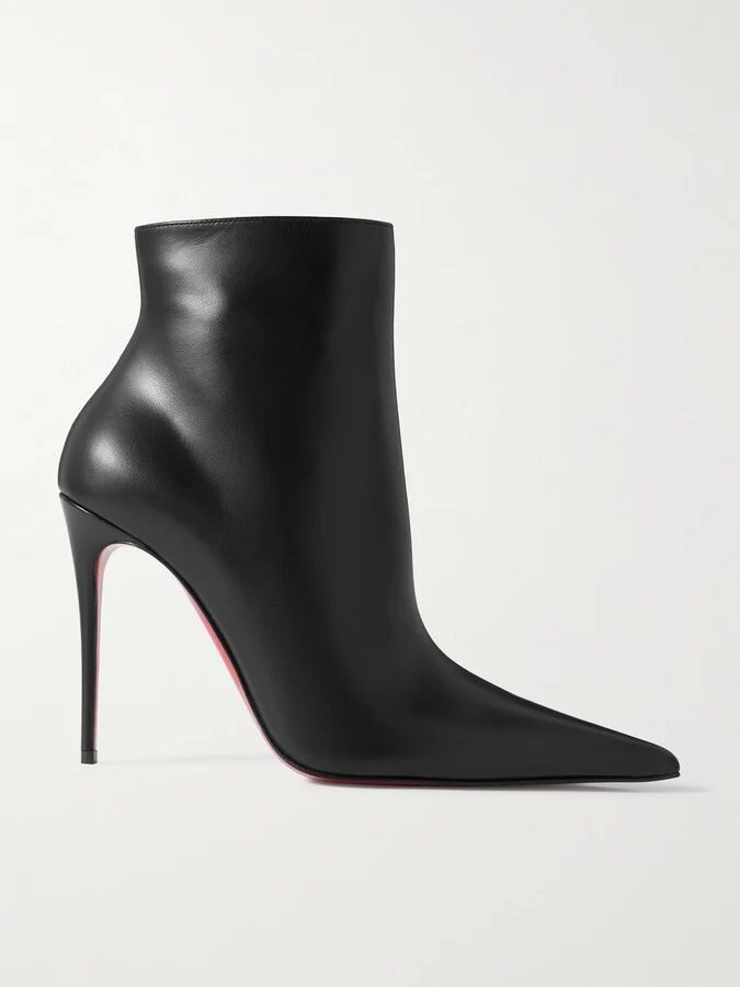 Christian Louboutin - Kate Max 100 Leather Ankle Boots - Black