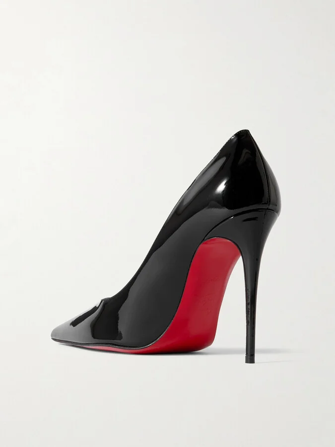 Christian Louboutin - Kate Max 100 Patent-leather Pumps - Black - Image 3