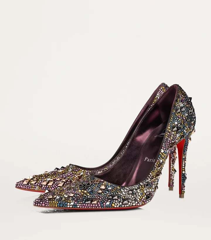 Christian Louboutin Kate Max Strass Eternity Suede Pumps 100 - Image 4