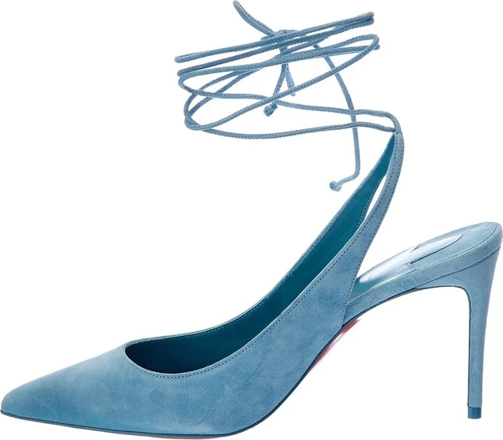 Christian Louboutin Lace-Up Kate 85 Suede Pump - Image 2