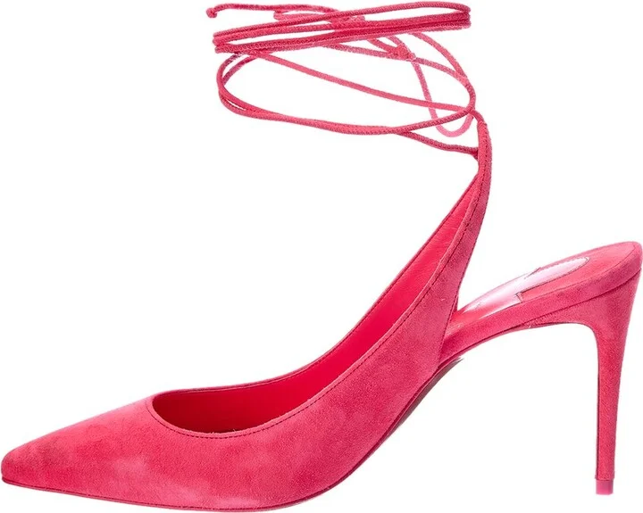 Christian Louboutin Lace-Up Kate 85 Suede Pump - Image 2