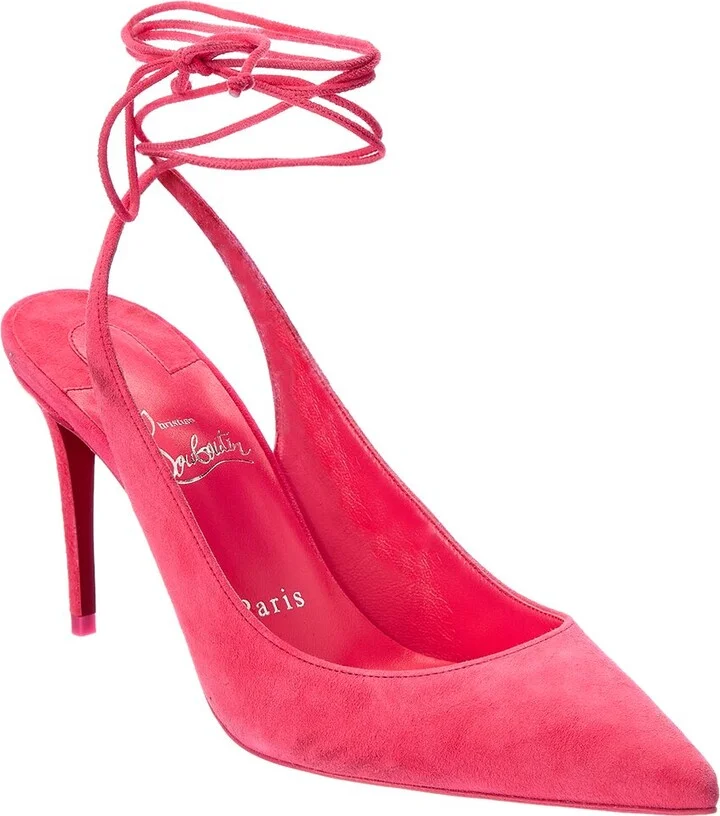 Christian Louboutin Lace-Up Kate 85 Suede Pump