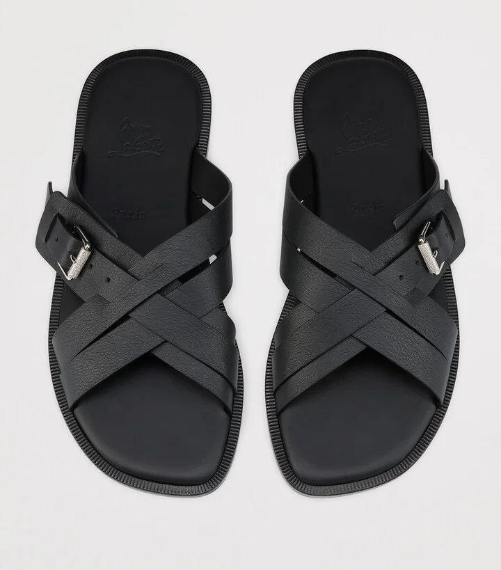 Christian Louboutin Leather Emircross Sandals - Image 4