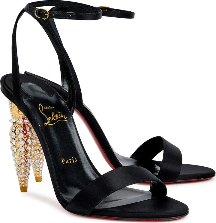 Christian Louboutin Lipstrass Queen 100 Satin Sandals - Image 2