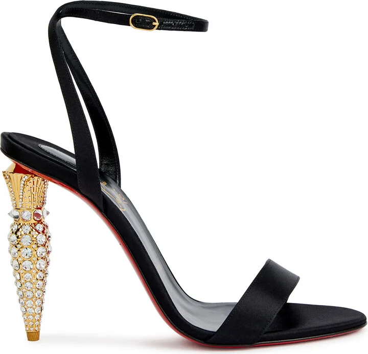Christian Louboutin Lipstrass Queen 100 Satin Sandals