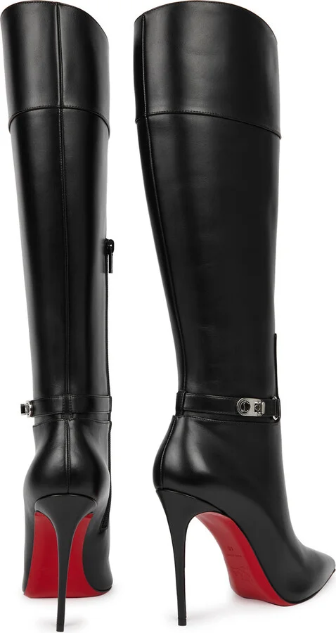 Christian Louboutin Lock So Kate 100 Leather Knee-high Boots - Image 3