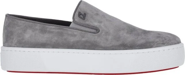 Christian Louboutin Logo Embroidered Slip-On Sneakers