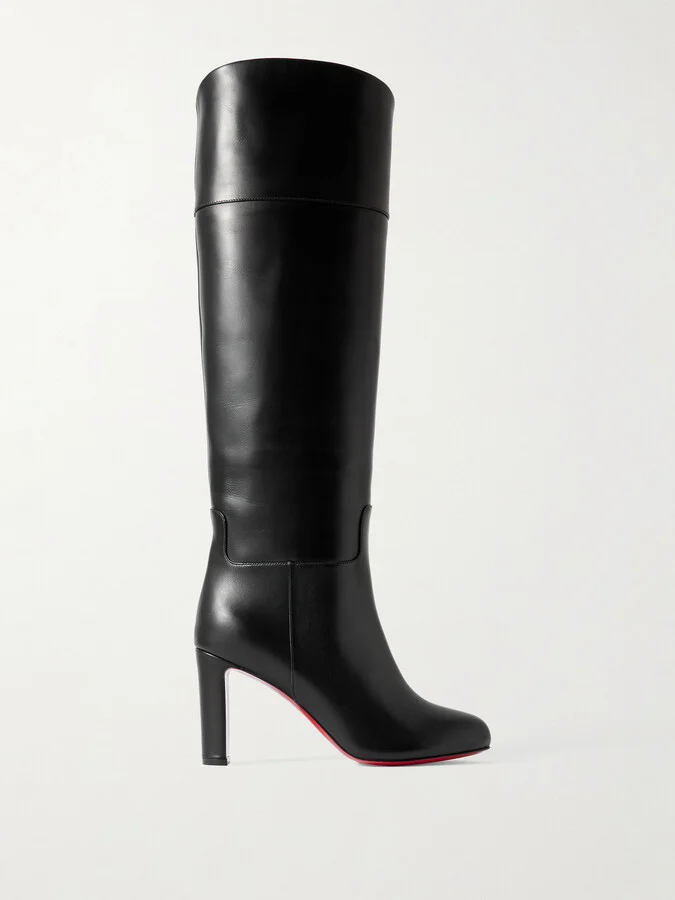 Christian Louboutin - Loo Botta 85 Leather Knee Boots - Black